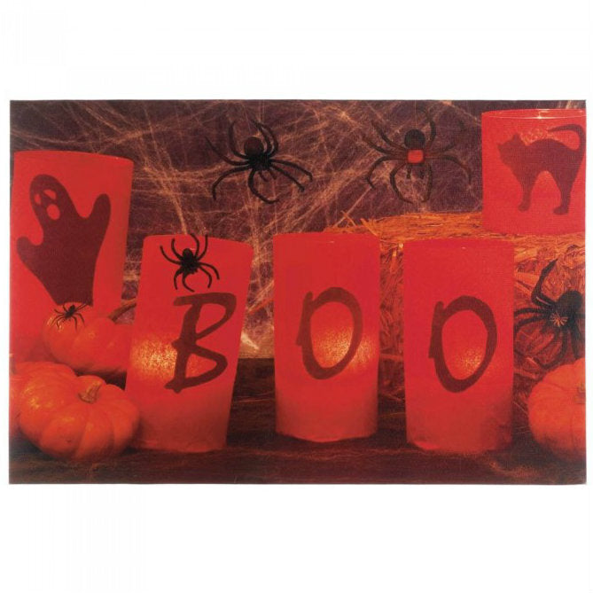 Light-Up BOO Canvas Halloween Art