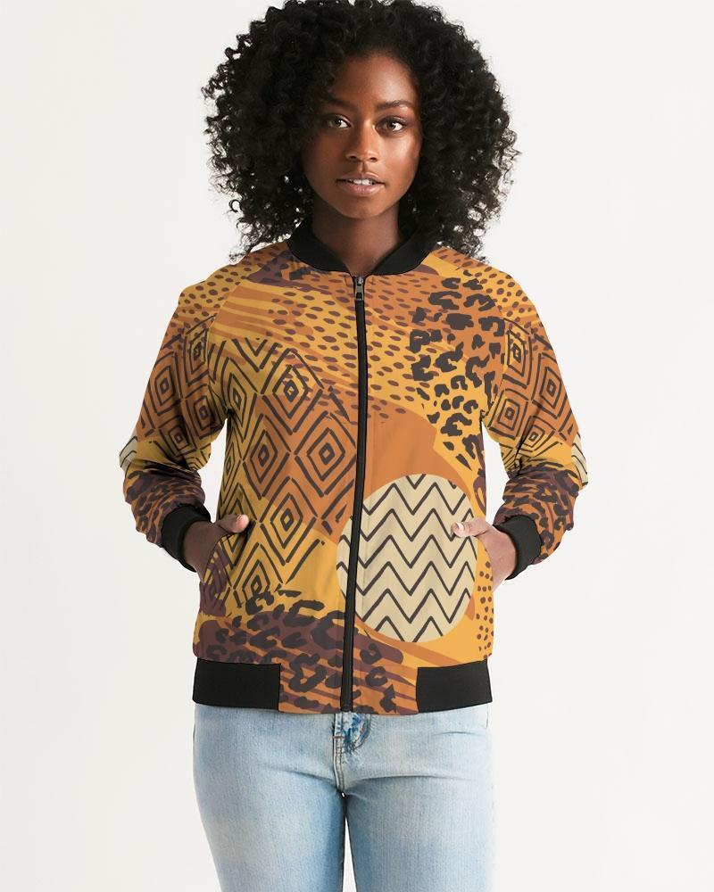 Womens Jackets, Brown Autumn Style Bomber Jacket