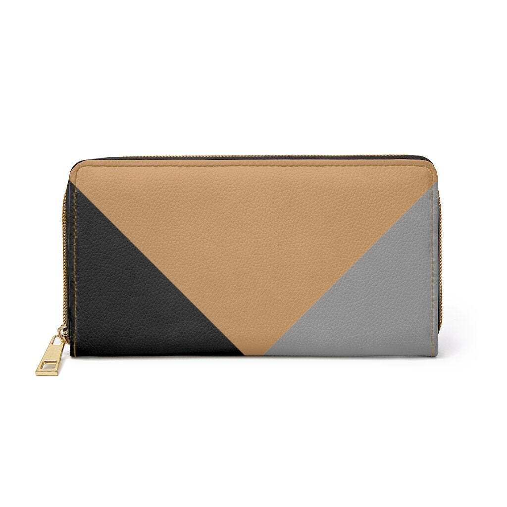 Uniquely You Womens Wallet - Zip Purse / Tri-Color Geometric