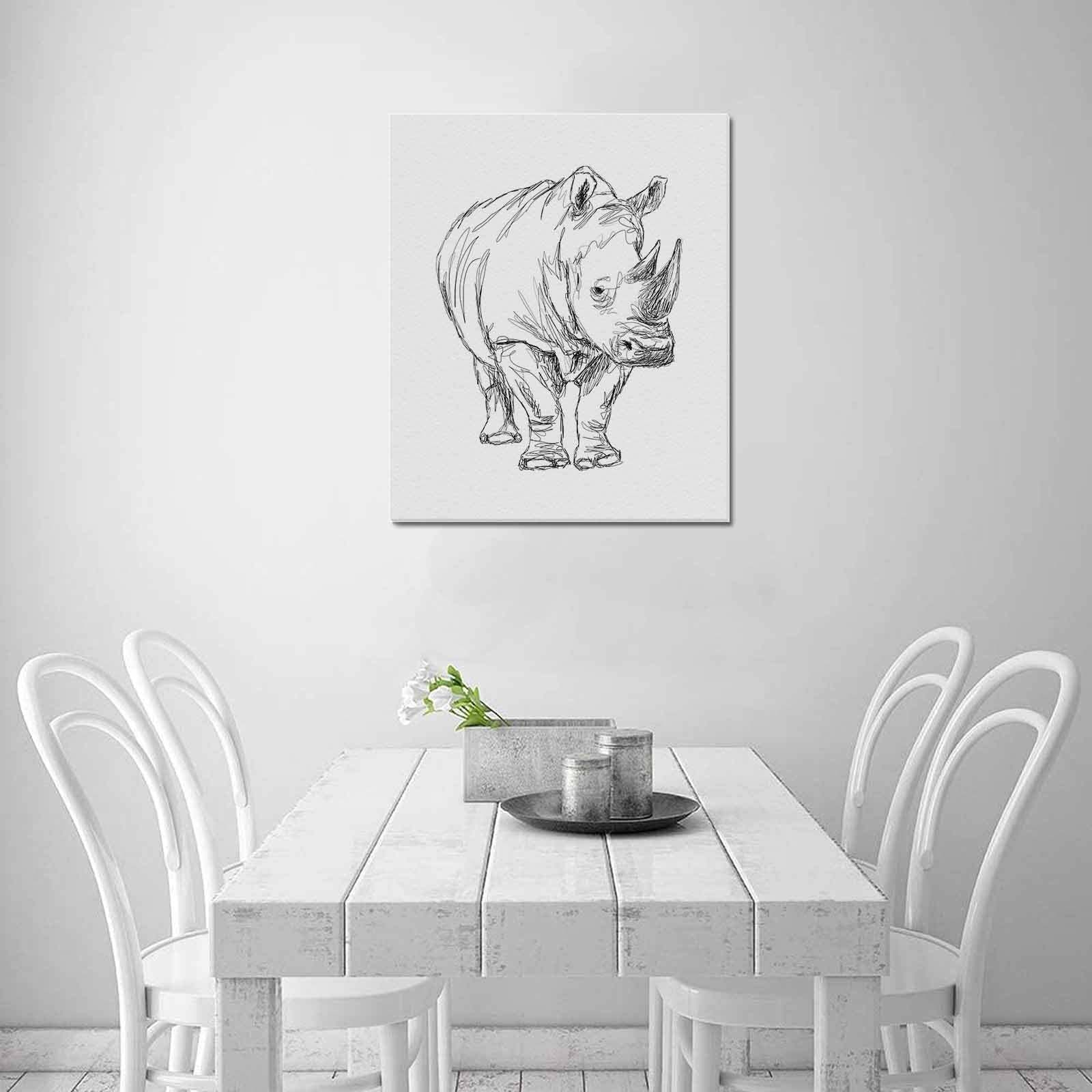 Uniquely You Wall Art / Rhinoceros  Frame Canvas Print 20"x24"