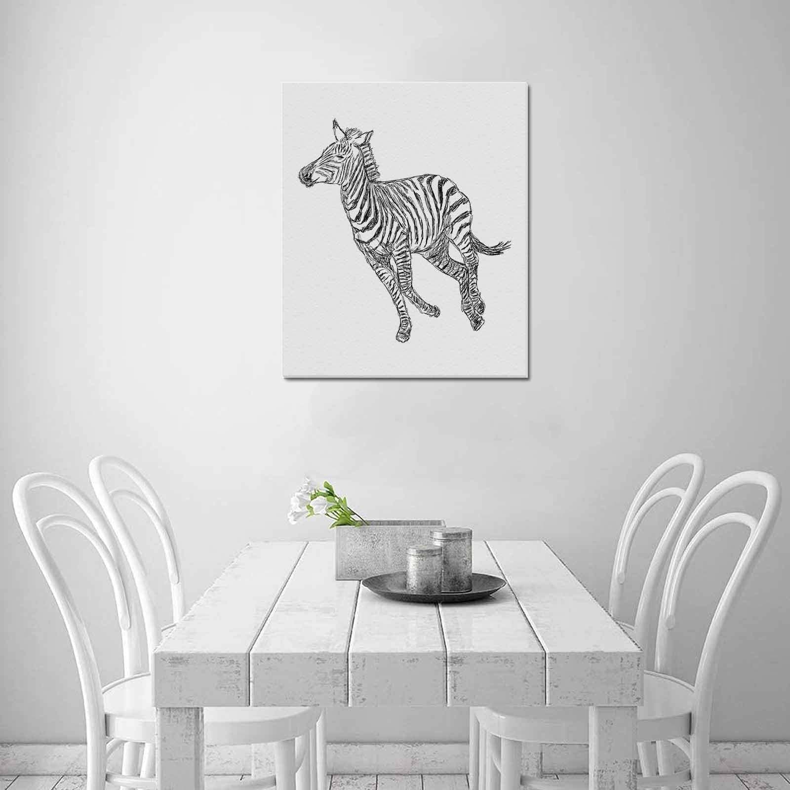 Uniquely You Wall Art / Galloping Zebra  Frame Canvas Print 20"x24"