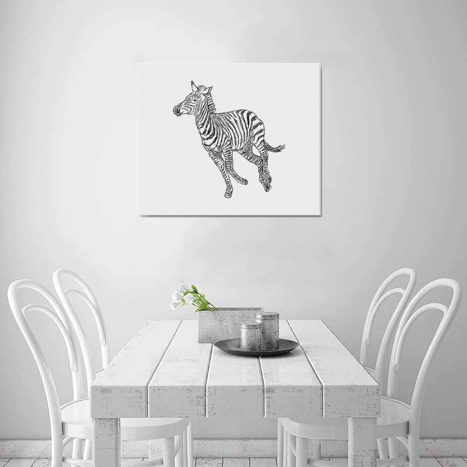 Uniquely You Wall Art / Galloping Zebra  Frame Canvas Print 24"x20"